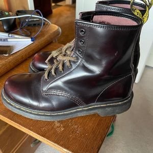 Dr. Martens smooth leather lace up boot.